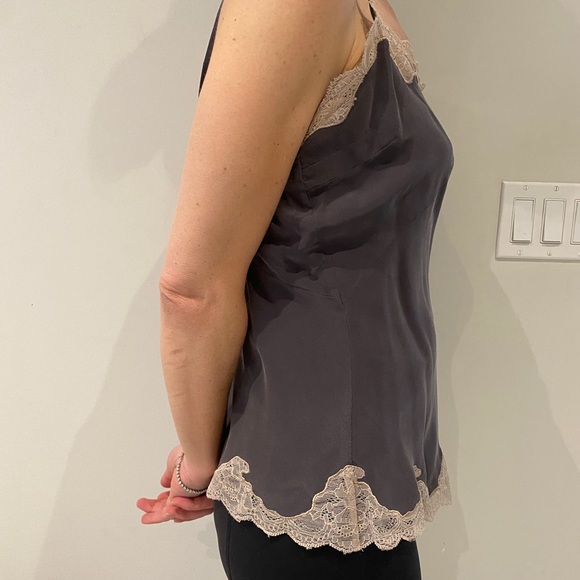 All Saints silk cami with lace trim - Picture 2 of 5